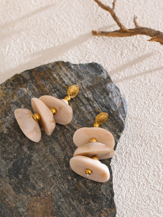 Unique resin minimalist drop earrings - product image