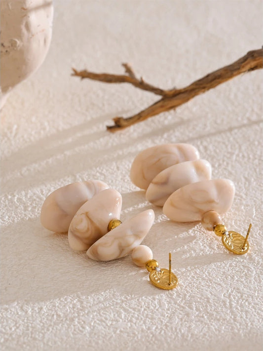 Unique resin minimalist drop earrings - product image
