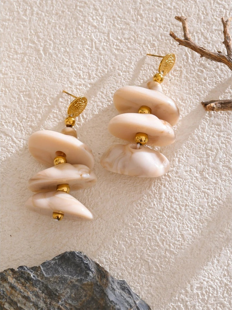 Unique resin minimalist drop earrings - product image