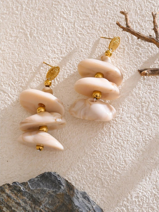 Unique resin minimalist drop earrings - product image