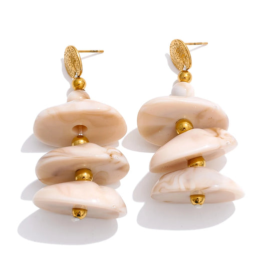 Unique resin minimalist drop earrings - product image