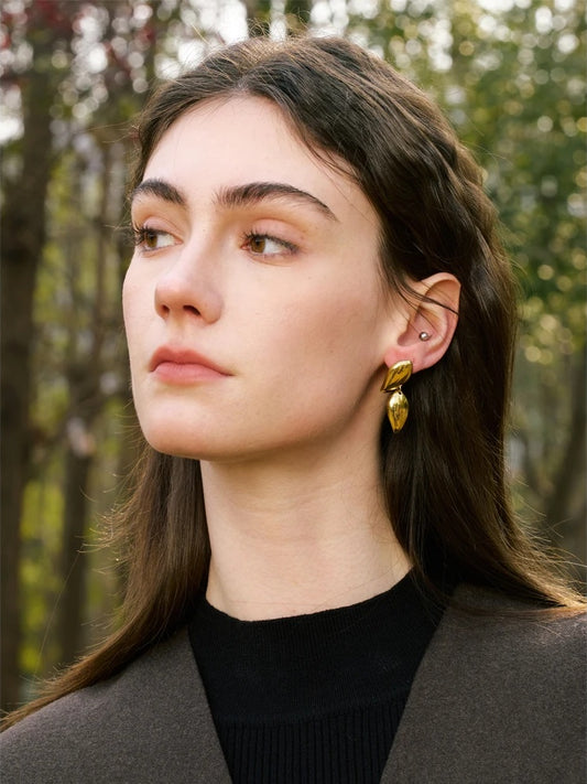 Unique small drop modern dangle earrings - product image