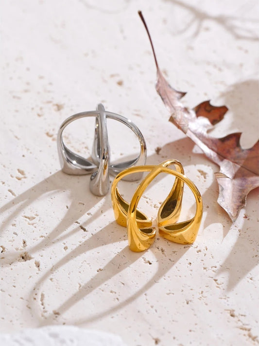 Unique wide open minimalist stylish finger ring - product image