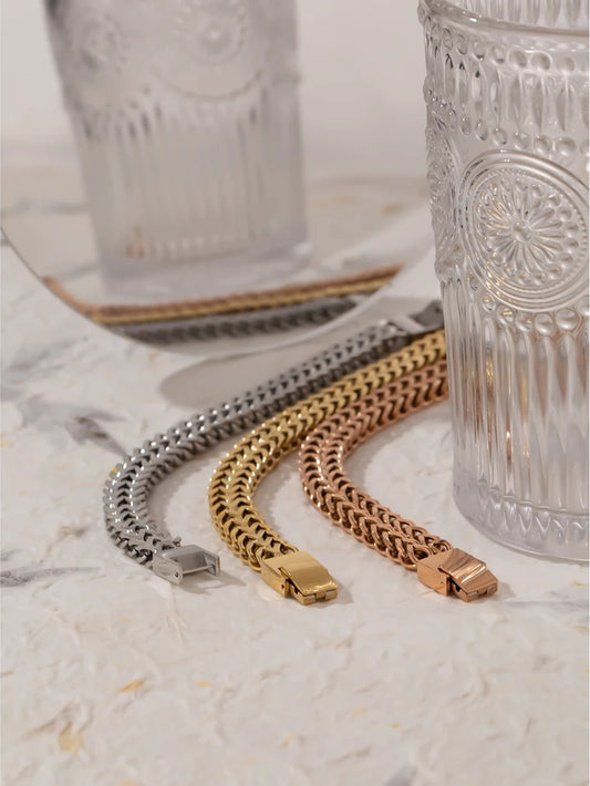 Unisex cuban link chain bracelet bangle - product image