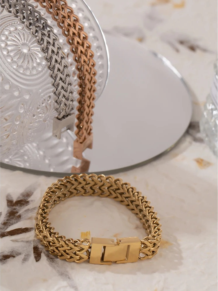 Unisex cuban link chain bracelet bangle - product image
