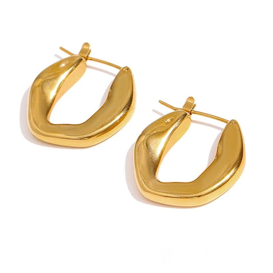 Unusual abstract texture hoop earrings - product image