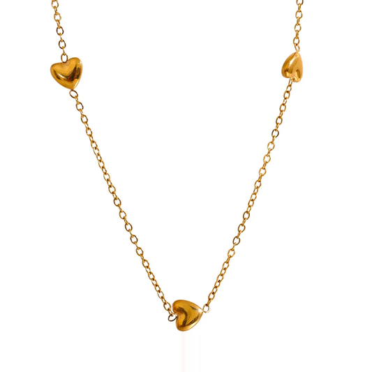 Very thin heart chain link necklace - product image