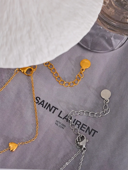 Very thin heart chain link necklace - product image