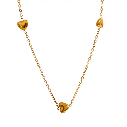 Very thin heart chain link necklace - product image