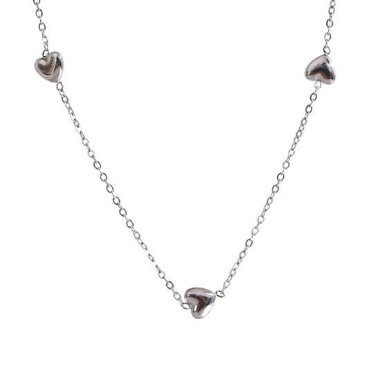 Very thin heart chain link necklace - product image