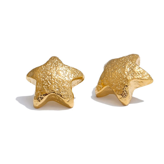 Vintage hammer star push-back stud earrings - product image