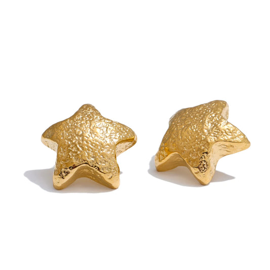 Vintage hammer star push-back stud earrings - product image