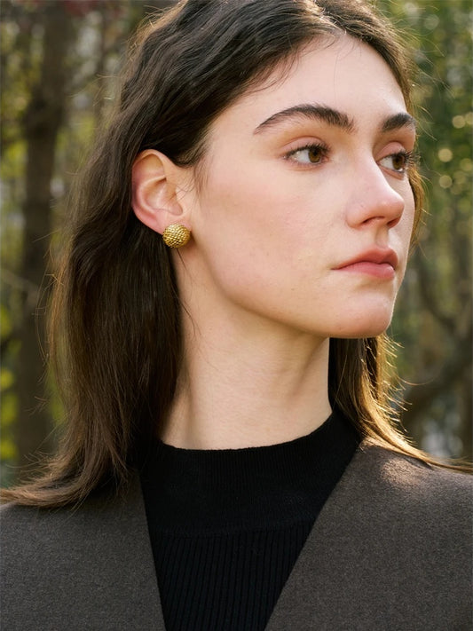 Vintage round stud earrings for women - product image