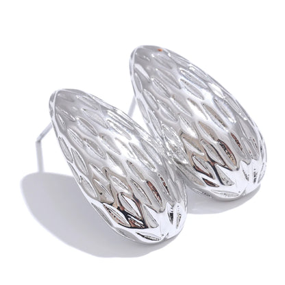 Vintage striped modern stud earrings for women - product image