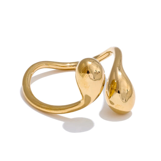 Water drop adjustable minimalist smooth ring - product image