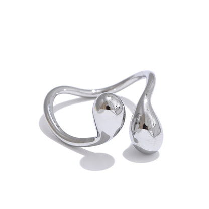 Water drop adjustable minimalist smooth ring - product image