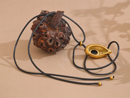 Water drop agate stone pendant pu leather necklace - product image