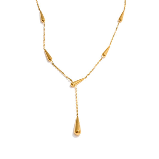 Water drop cast pendant fashion necklace - product image
