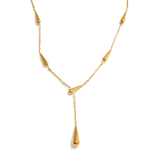 Water drop cast pendant fashion necklace - product image