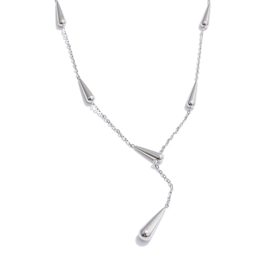 Water drop cast pendant fashion necklace - product image
