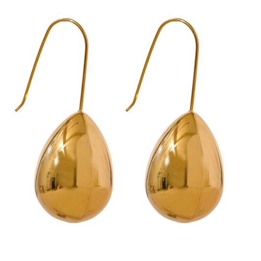 Water drop hanging hoop earrings - product image