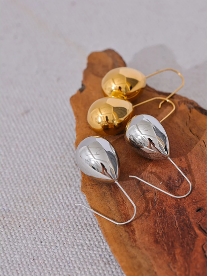Water drop hanging hoop earrings - product image