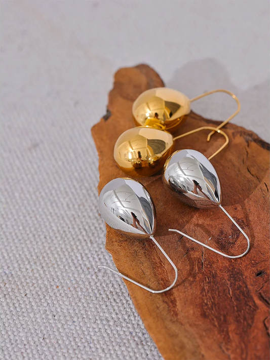 Water drop hanging hoop earrings - product image