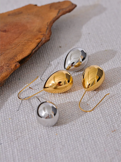 Water drop hanging hoop earrings - product image