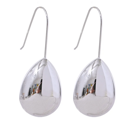 Water drop hanging hoop earrings - product image