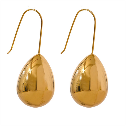 Water drop hanging hoop earrings - product image