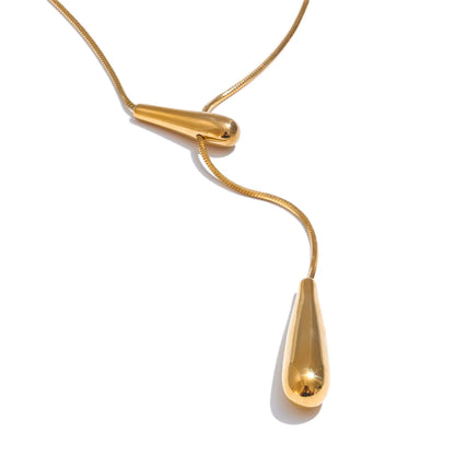 Water drop long adjustable pendant necklace women - product image