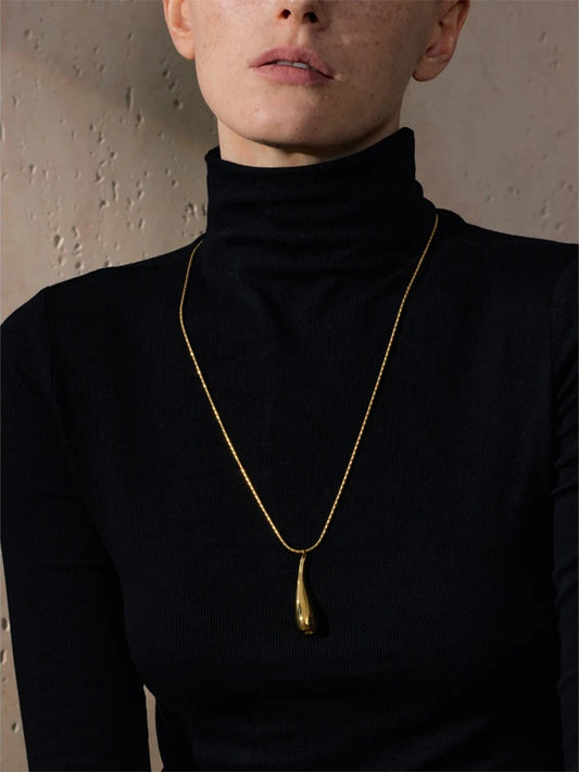 Water drop minimalist chic pendant necklace - product image