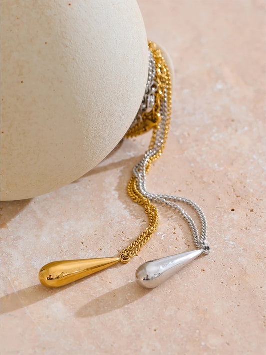 Water drop minimalist chic pendant necklace - product image