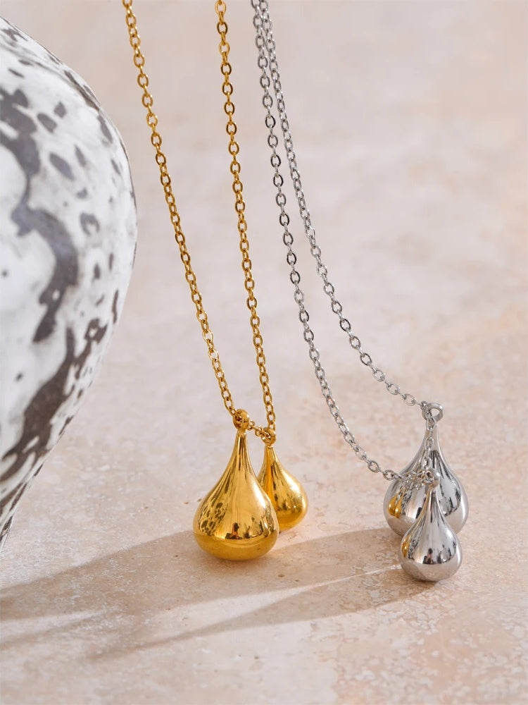 Water drop teardrop pendant necklace rust proof - product image