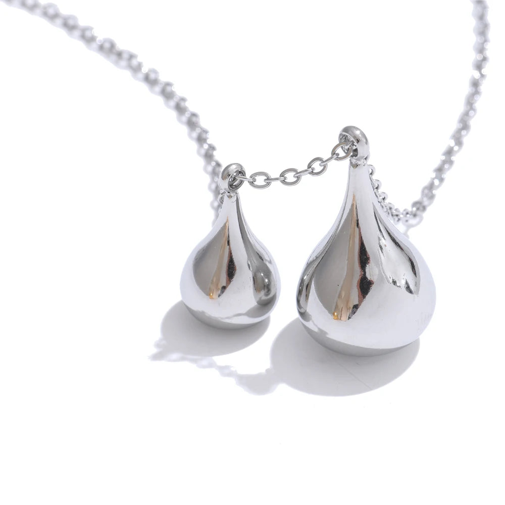Water drop teardrop pendant necklace rust proof - product image