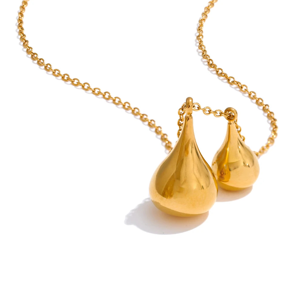 Water drop teardrop pendant necklace rust proof - product image