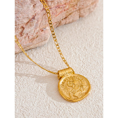 Waterproof 12 constellation hammered vintage pendant necklace - product image