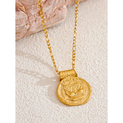 Waterproof 12 constellation hammered vintage pendant necklace - product image