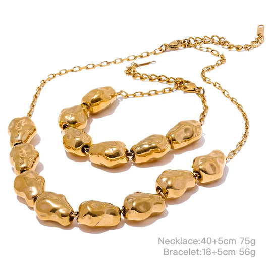Waterproof contemporary necklace bracelet set - product image
