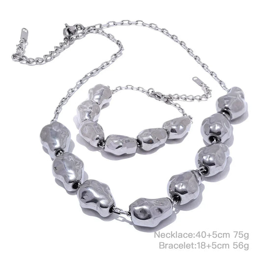 Waterproof contemporary necklace bracelet set - product image