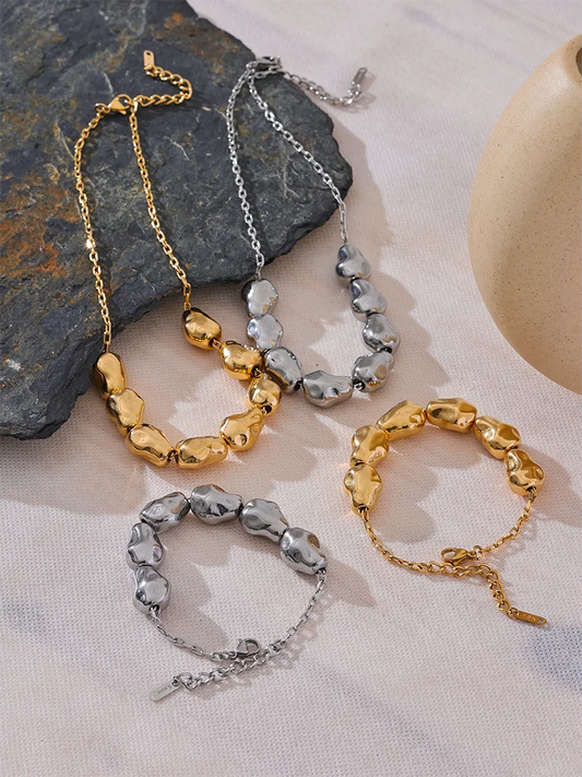 Waterproof contemporary necklace bracelet set - product image