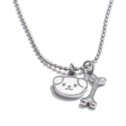 Waterproof dog bone charm pendant necklace - product image