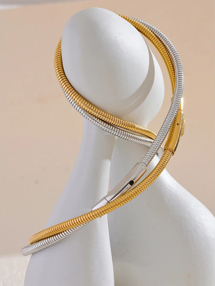 Waterproof metal collar torques statement necklace - product image