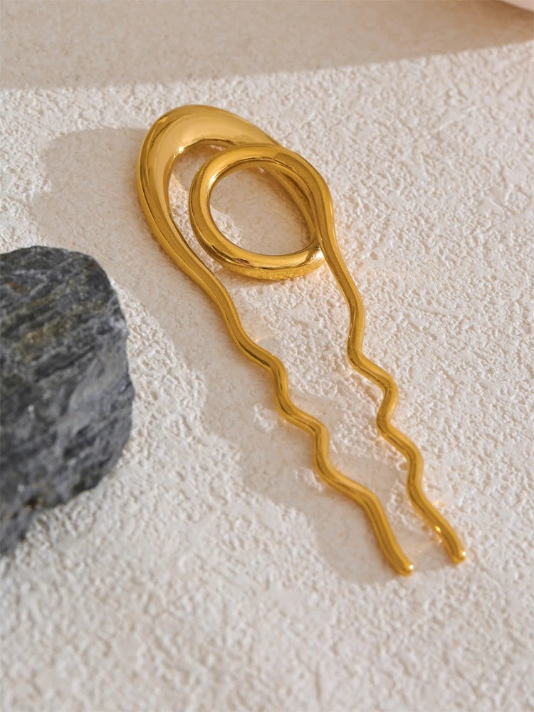 Waterproof minimalist hairpin gold silver accessories - product image