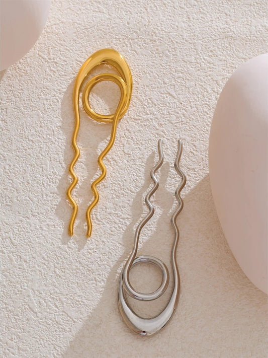 Waterproof minimalist hairpin gold silver accessories - product image