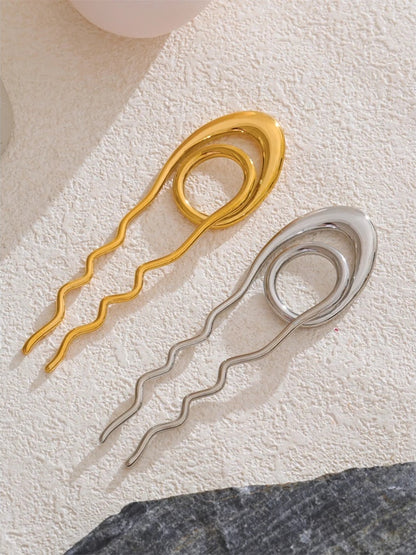 Waterproof minimalist hairpin gold silver accessories - product image