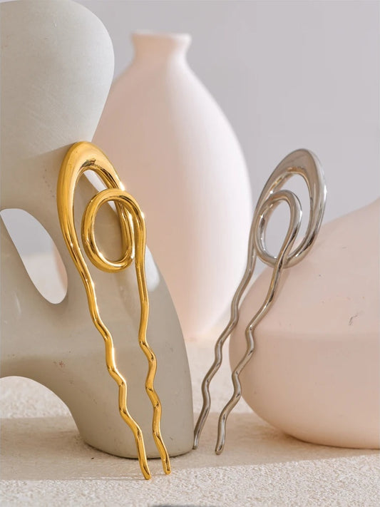Waterproof minimalist hairpin gold silver accessories - product image