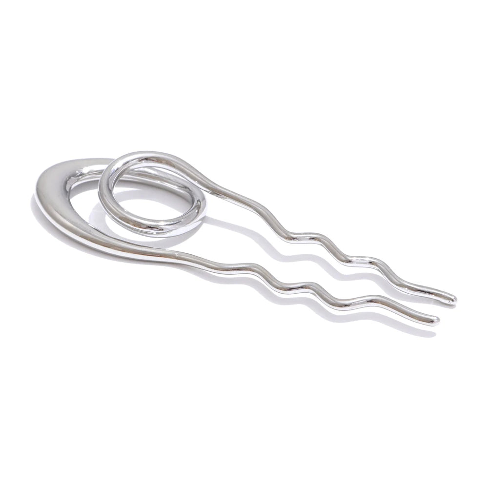 Waterproof minimalist hairpin gold silver accessories - product image