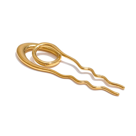 Waterproof minimalist hairpin gold silver accessories - product image