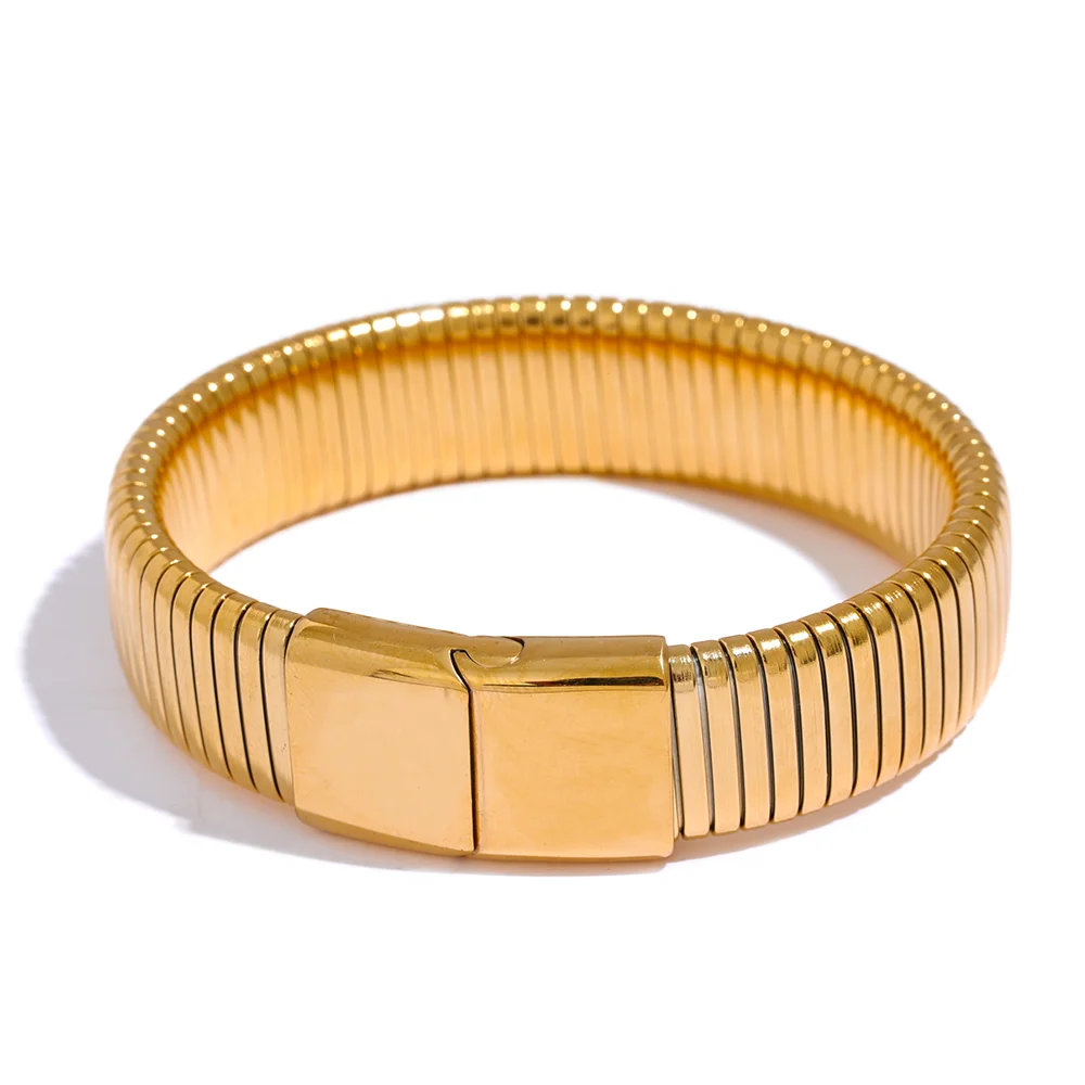 Waterproof wide cuban chain bracelet bangle - product image
